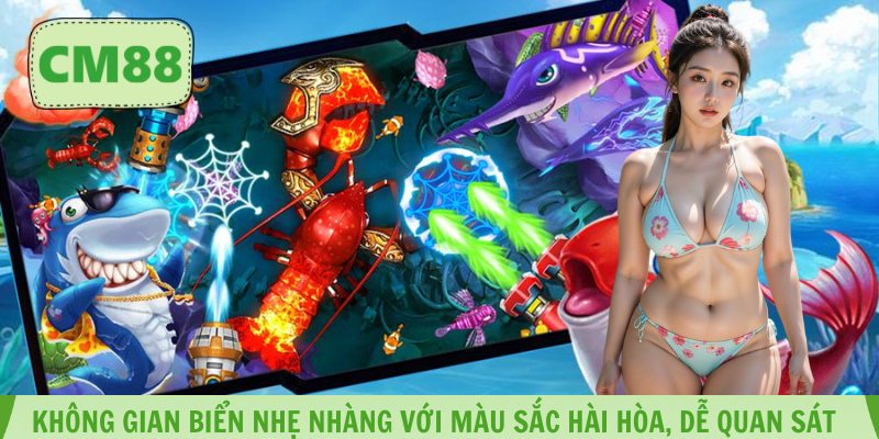 Không gian biển nhẹ nhàng với màu sắc hài hòa, dễ quan sát